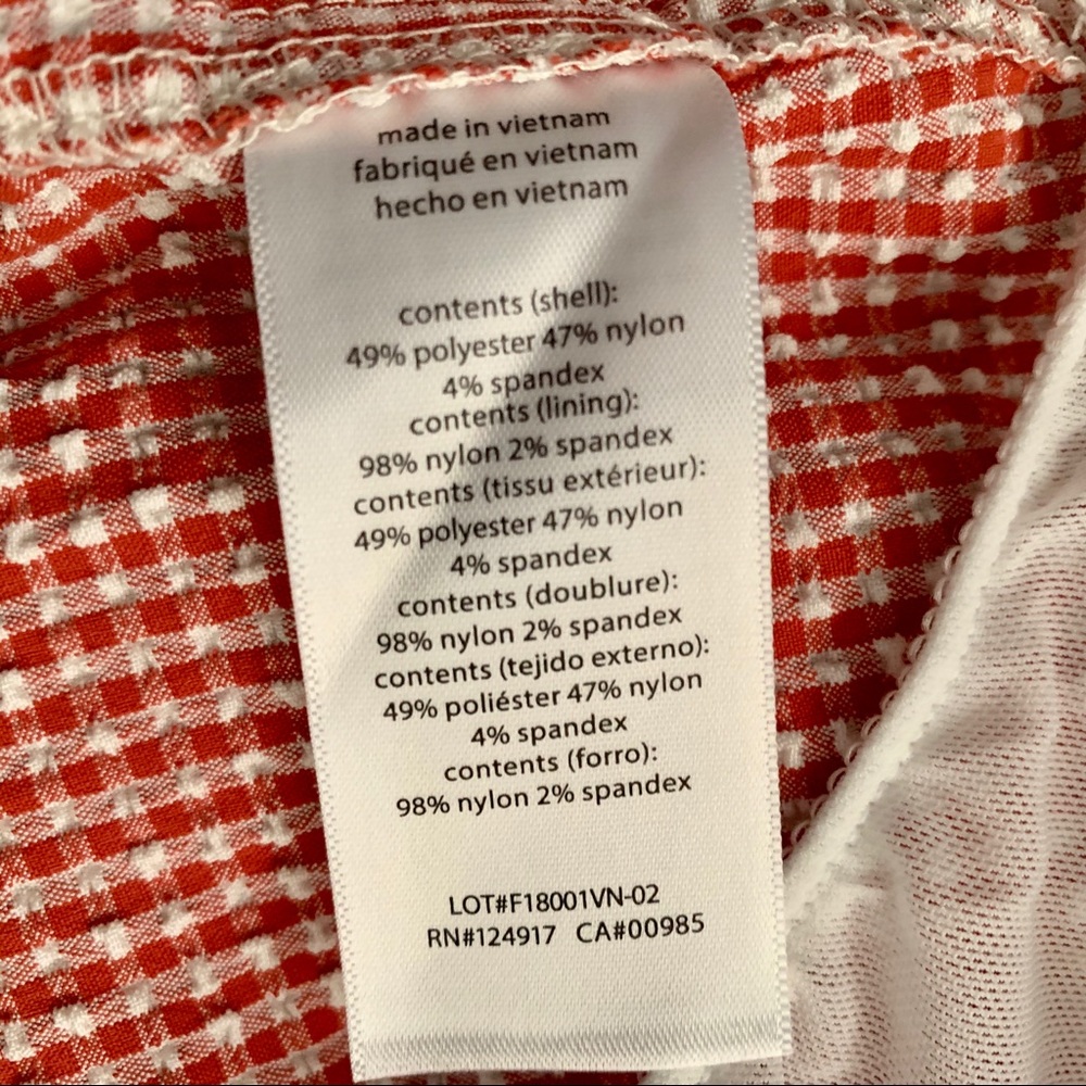 Onia Elastic Calder 7.5" Gingham Swim Trunks - Picture 9 of 10